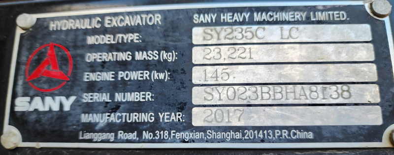 Load image into Gallery viewer, 2017 Sany SY235C LC Excavator
